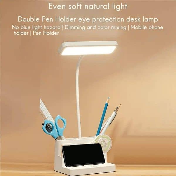 Led table lamp with pen holder 4