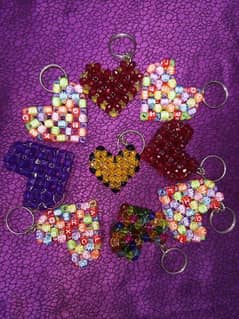 handmade heart shaped keychains