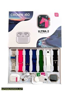 Crown i60 Smart Watche with Earbuds