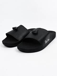 Black camel Tessel slide Slippers For Men Black 0