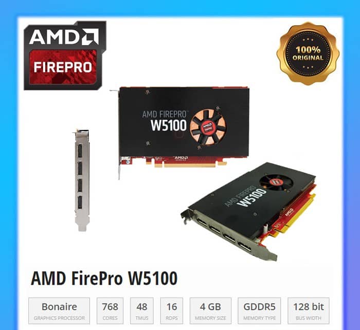 (AMD FirePro W5100 4GB ) / WX3100 4GB DDR5 / Nvidia K4000 3GB 192BIT 1