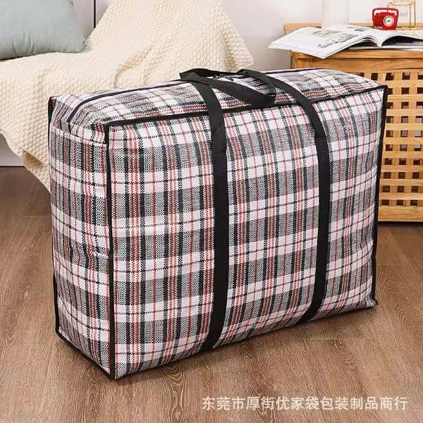 2 pcs set Woven Bag Thickened Luggage  Large Capacity Waterproof 1