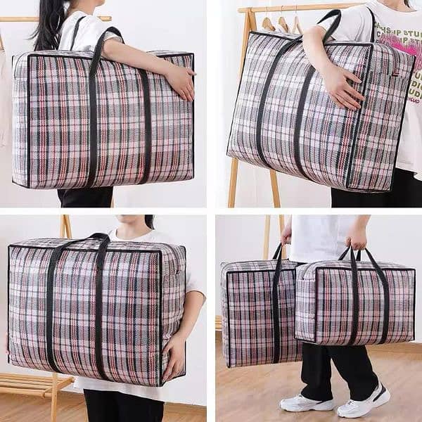 2 pcs set Woven Bag Thickened Luggage  Large Capacity Waterproof 2