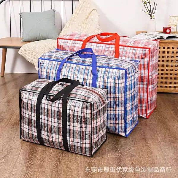 2 pcs set Woven Bag Thickened Luggage  Large Capacity Waterproof 3