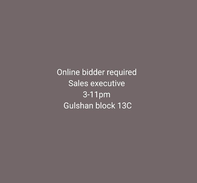 Sales Executive - Online Bidder 0