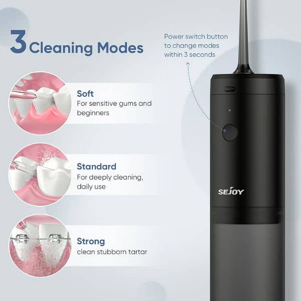 Amazon Branded Sejoy Cordless Water Flosser, Portable Oral Irrigator 6