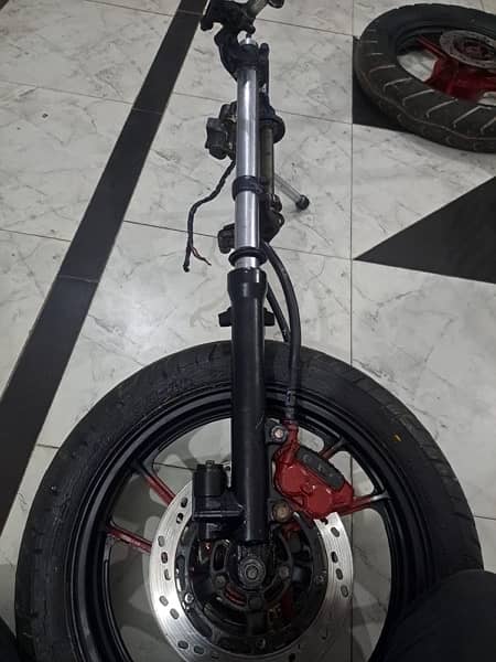 HEAVY BIKE PARTS FOR SALE RIMS FRONT SUSPENSION BACK RIM WITH TYERS 1