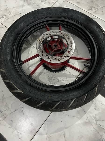 HEAVY BIKE PARTS FOR SALE RIMS FRONT SUSPENSION BACK RIM WITH TYERS 13