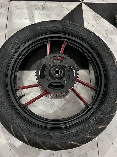 HEAVY BIKE PARTS FOR SALE RIMS FRONT SUSPENSION BACK RIM WITH TYERS 15