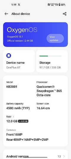 one plus 8t 12/256 dual sim 0