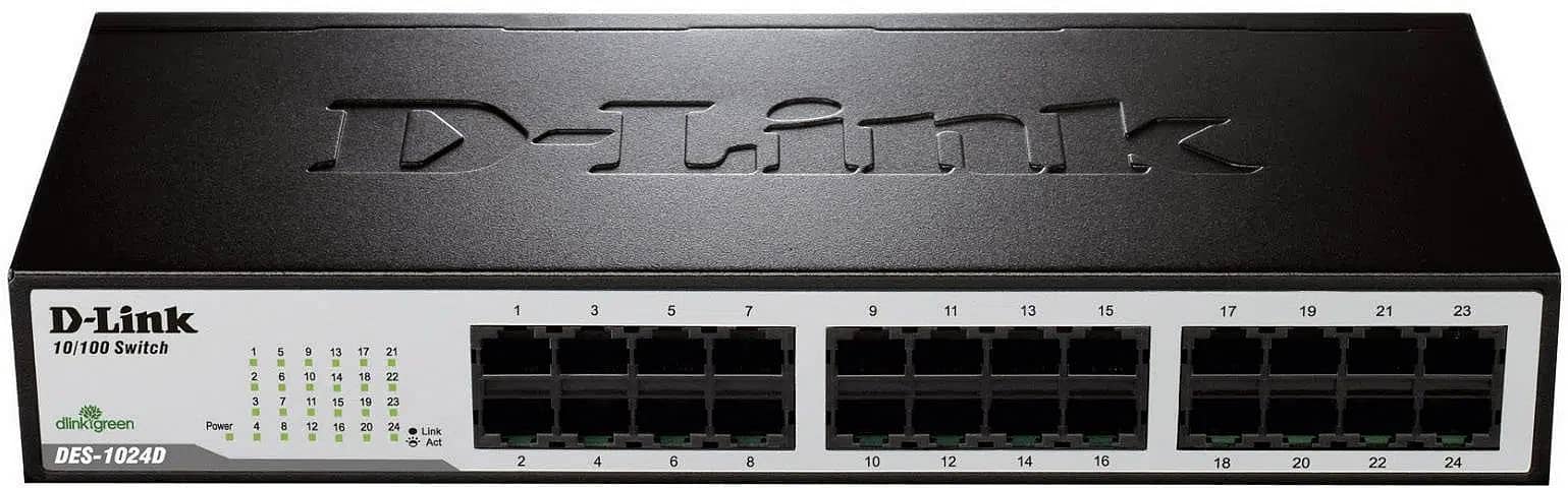 Dlink Switch 24 Port Fast Ethernet Unmanaged Desktop Switch DES-1024D 0