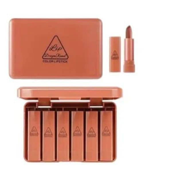 6 Pc Nude Lipsticks With Miror Box 3