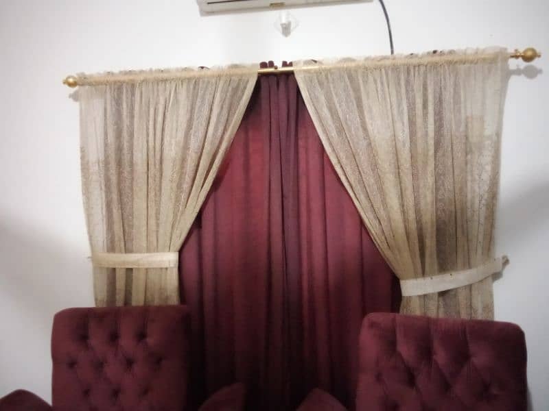 7 seater sofa set ,table , curtains 2