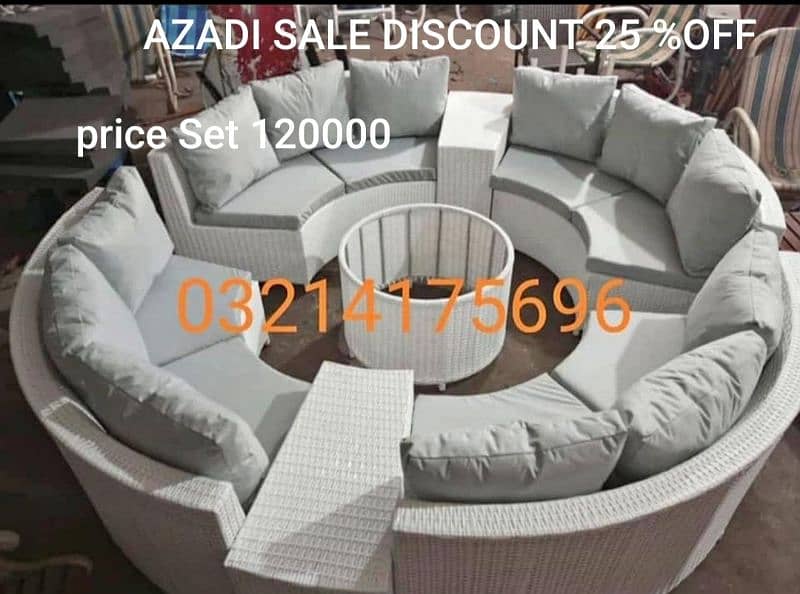 AZADI SALE DISCOUNT SAB KUCHH OUTDOOR GARDEN RATTAN UPVC FURNITURE 18