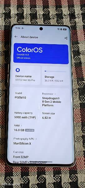 Oppo FindX X6 Pro 16/512 PTA approved officially 7