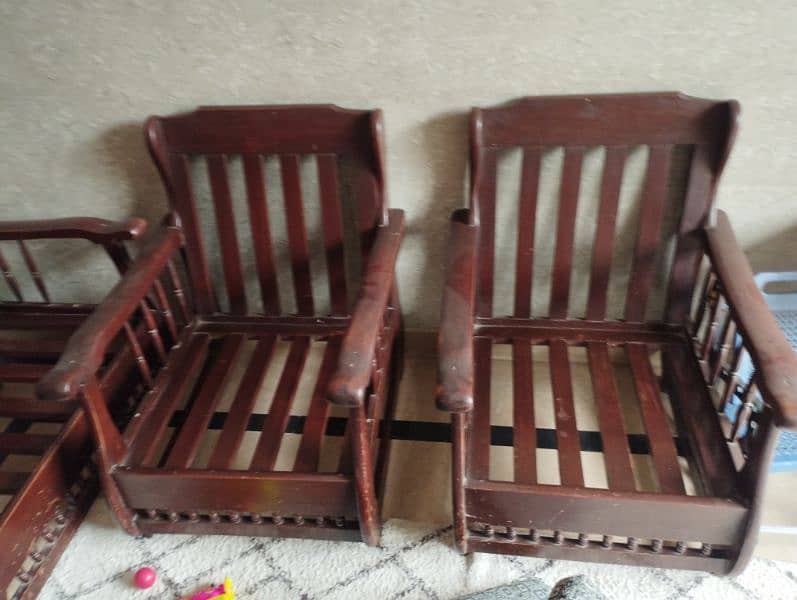 wooden sofa set five seater 3