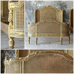 French cane king size bed / bed / double bed