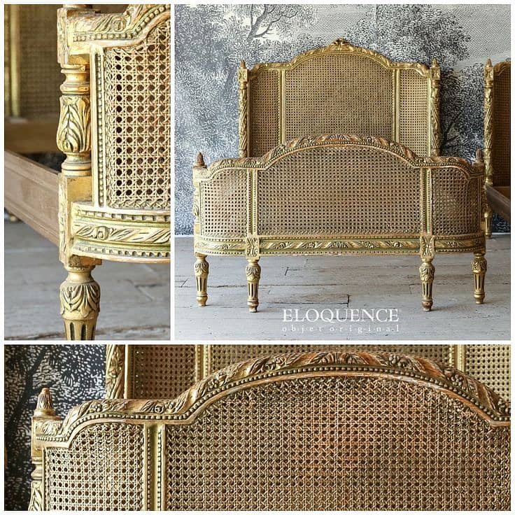 French cane king size bed / bed / double bed 6