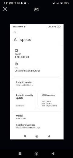 redmi 9  for sale 4+1/64 mamery price 14k