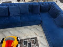 blue L shaped sofa 0