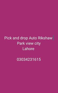 Pick and Drop Auto Rikshaw Park view city