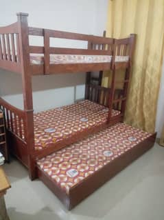 Bunk Bed with Draggable Underbed – Includes 3 Mattresses 0