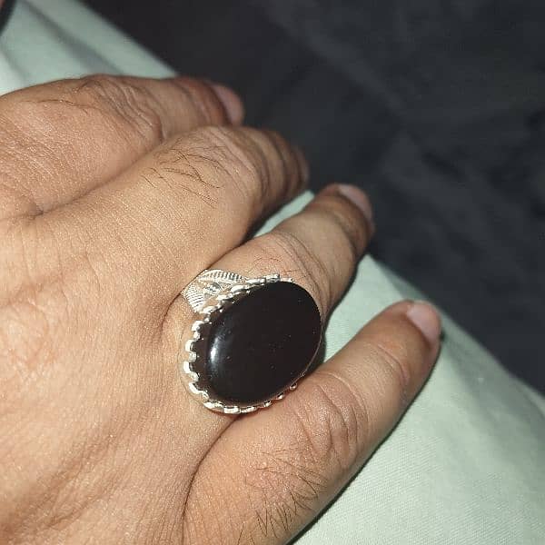 Natural yamni aqeeq stone ring 4