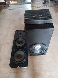 amplifier 4500 watts with woofer and speakers