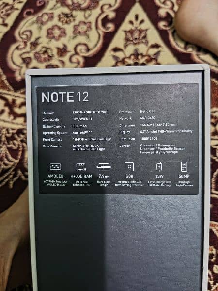 Infinix Note12 128GB/4GB Ram 4