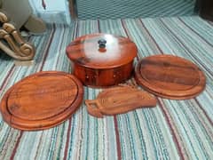 wooden hand made 4 pees set