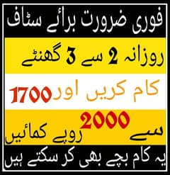 Male & Female Staff required for Part-time work 0