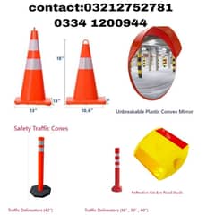 Road Safety Traffic Cones Delineators convex mirror, road studs