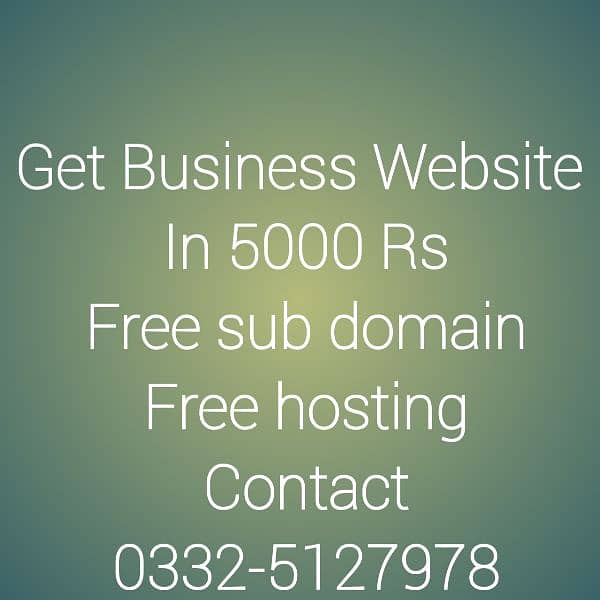 business website with free hosting and sub domain 0