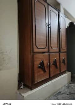 wooden 3door wardrobe with cabinet with dressing divider wooden