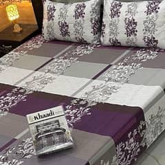 3 pc cotton salonica printed double bed sheets 0