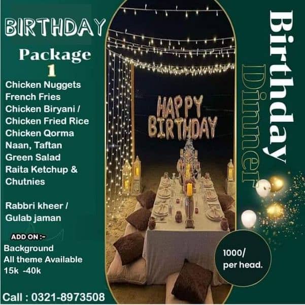 Birthday Food Menu 1