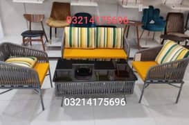 OUTDOOR GARDEN RATTAN UPVC ROPE FURNITURE SOFA SET CHAIRS TABLE BENCH