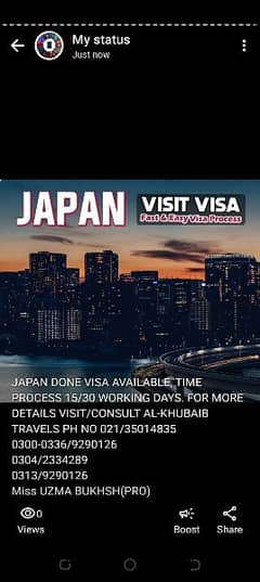 JAPAN TOURIST VISA ON DONE BASE 0