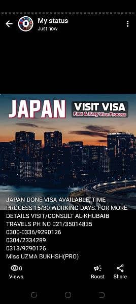 JAPAN TOURIST VISA ON DONE BASE 0