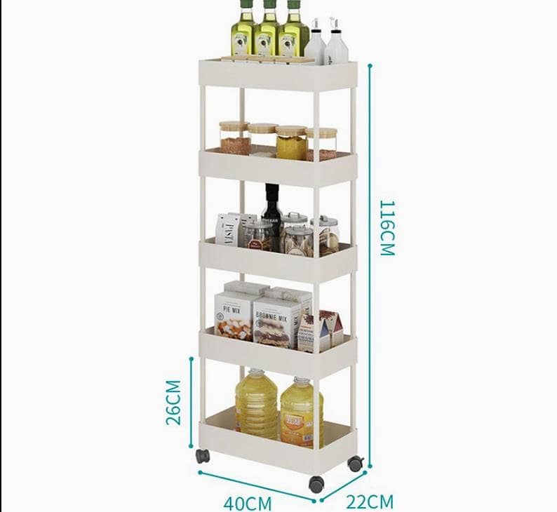 Extra Tall Rolling Cart with Wheels, Narrow Organizer Rack Black 6