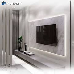 Complete TV Wall With Cosole and pannels PVC 0