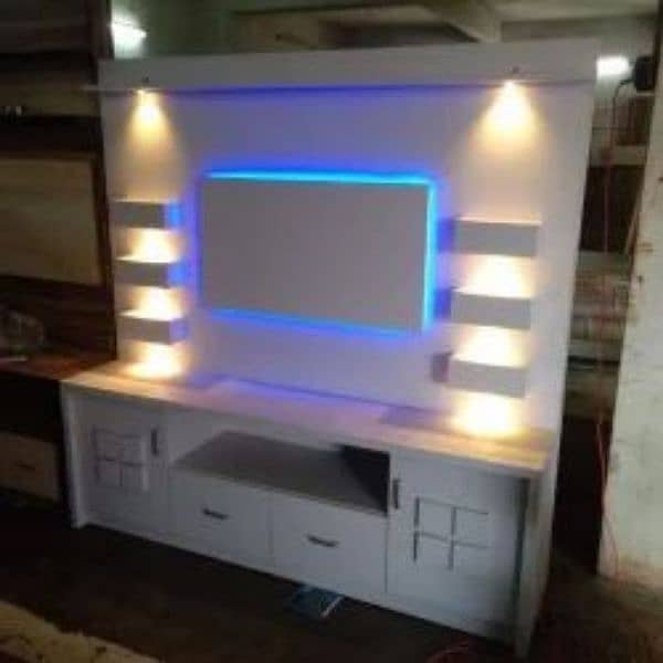 Complete TV Wall With Cosole and pannels PVC 5