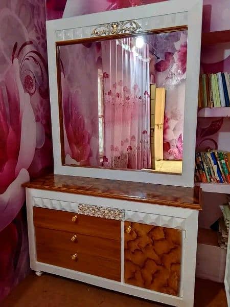 Bed with mattress, Dressing table 1