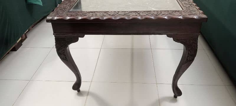 Center table Walnut (Akhrot) Wood very hard and special with glass 3