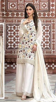 3 PC women's Unstitched Embroidered lawn suite