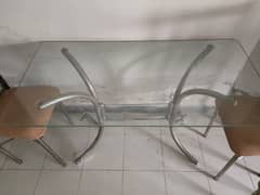 Glass Dining Table with 4 Chairs (Used)