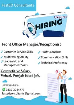 Front Office Manager/Receptionist