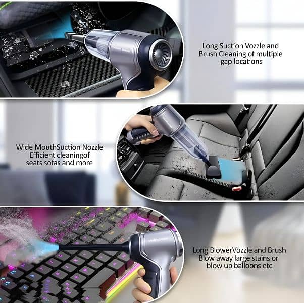 Premium Portable 3-in-1 Wireless Car Vacuum Cleaner 6