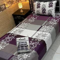 4 pcs cotton salonica printed bed sheet single