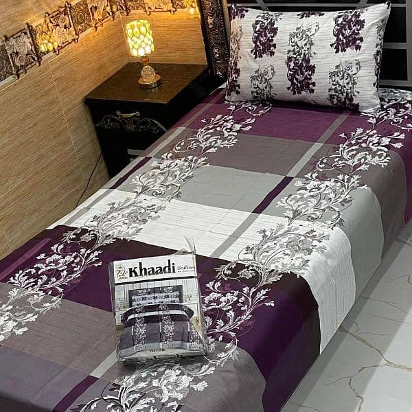 4 pcs cotton salonica printed bed sheet single 0